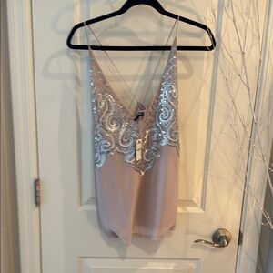 Express Blush and Silver Sequin Cami
